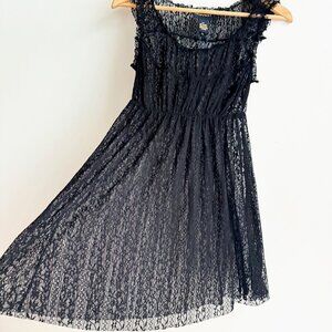 Vintage Request Black Lace Babydoll Chemise Top S NWT